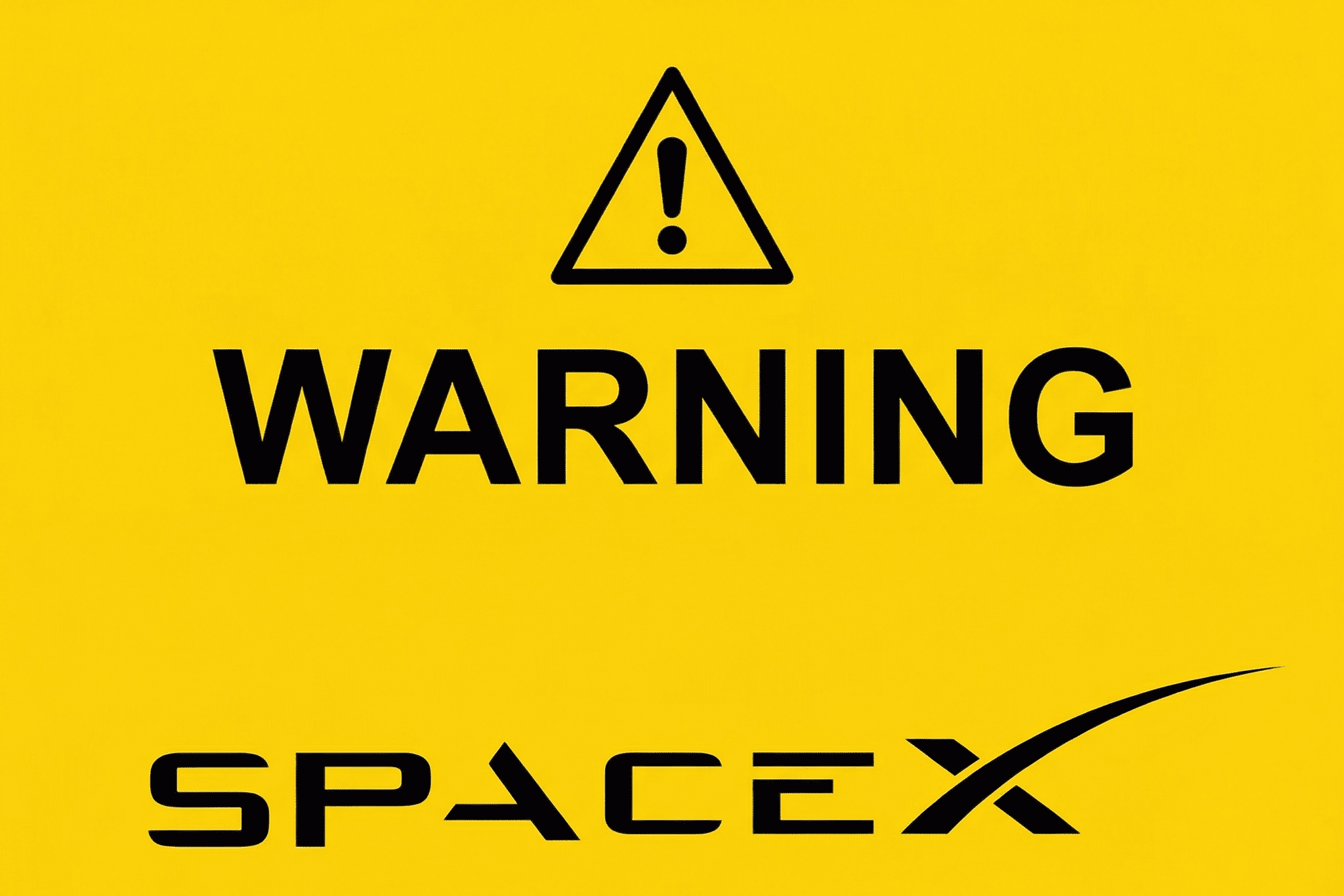 spaceX warning in yellow